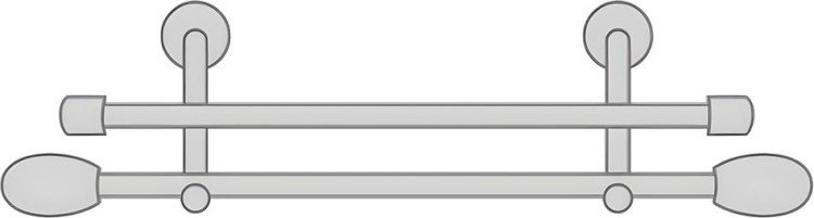 Карниз для штор металлический двухрядный (25/19 мм)